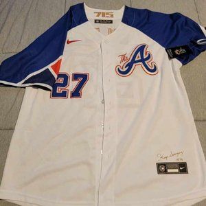 New NWT Austin Riley City Connect Faux Back Stitched Jersey, XXL